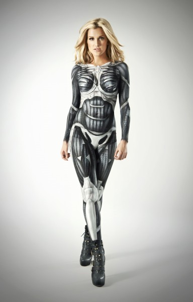 Ashley Roberts suits up in full bodypaint to become lead charact